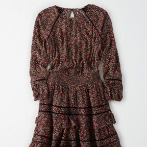 American Eagle Printed Tiered Mini Dress